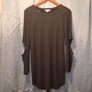 LNA Black Long Sleeve Women's Top with Cut-Out Details  XS